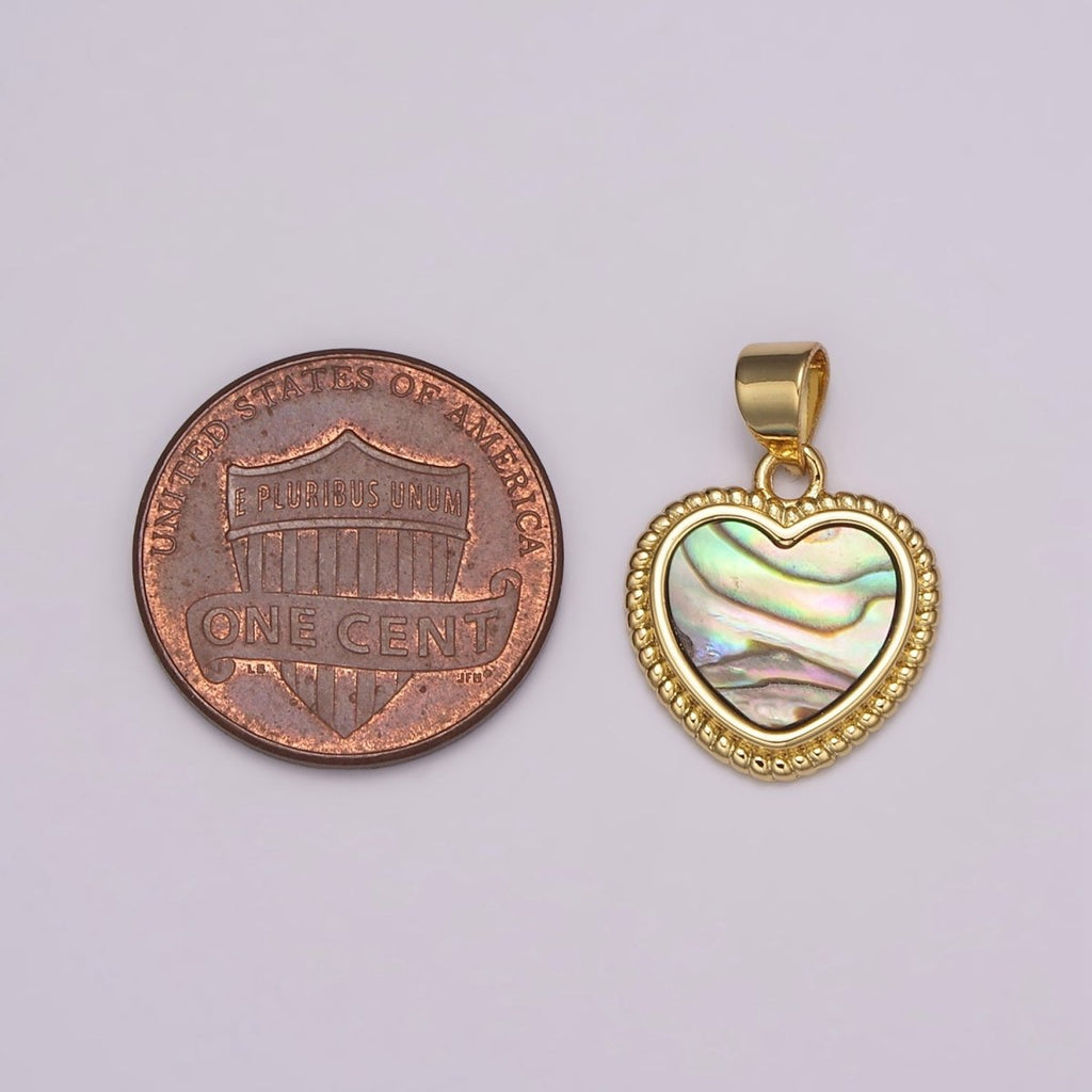 14K Gold Filled Abalone Heart Pendant, Unique One of a kind Abalone Shell Pendant, Heart Shaped Pendant, Heart Pendant for Jewelry Making N-484