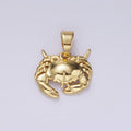 14K Gold Filled Crab Crustacean Beach Animal Pendant | AH042