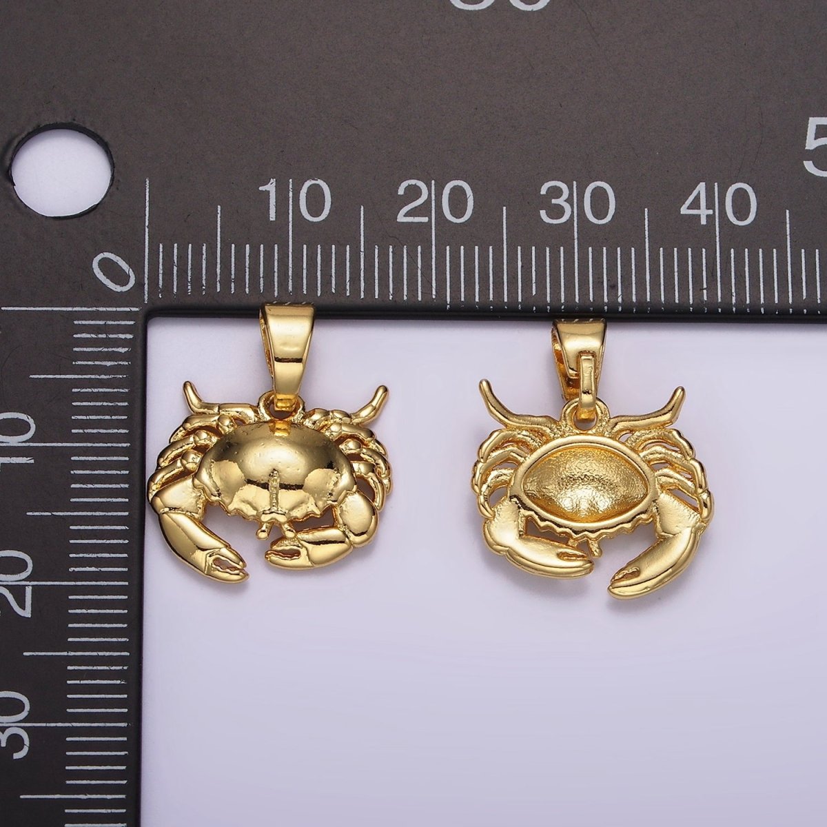 14K Gold Filled Crab Crustacean Beach Animal Pendant | AH042
