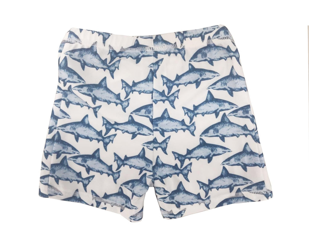 stylesilove Toddler Kid Boys Playful Shark Printed Swim Shorts Quick Dry Bathing Suit Beach Pool Swim Trunks