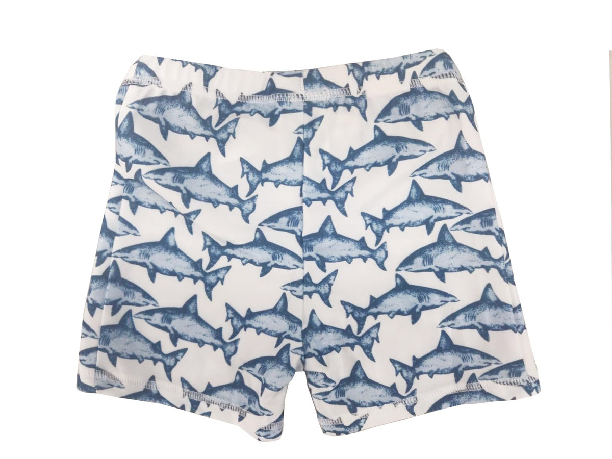stylesilove Toddler Kid Boys Playful Shark Printed Swim Shorts Quick Dry Bathing Suit Beach Pool Swim Trunks