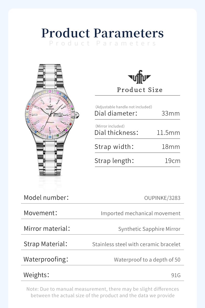 OLEVS Womens Watch Fashion Dress Diamond Female Watches for Ladies Analog Quartz Stainless Steel Waterproof Luminous Day Date Two Tone Wristwatch