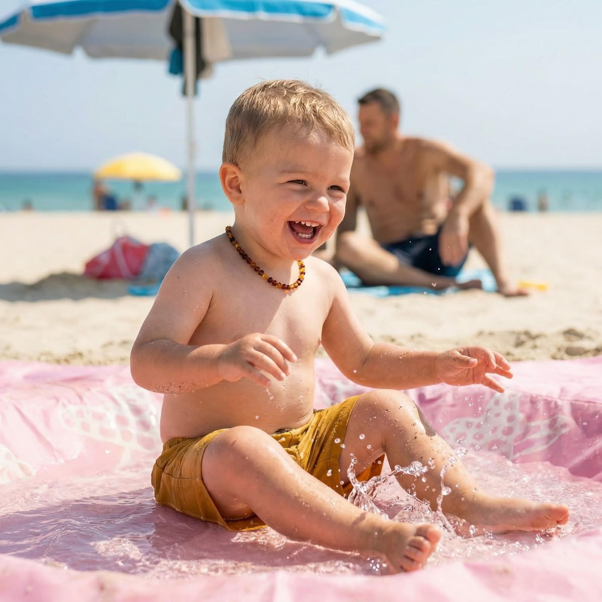 Baby Beach Splash Mat Pink, 1 Piece, 78.74 x in Waterproof Polyester Portable