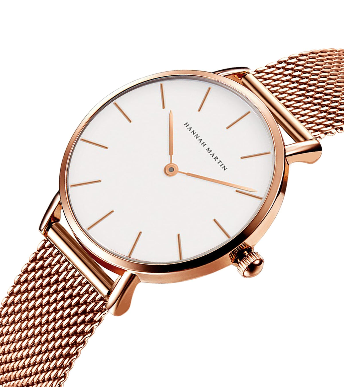 HANNAH MARTIN Watches for Women Analog Women's Watch with Stainless Steel Expansion Band Minimalist Slim Dial 30M Waterproof Ladies Dress Wristwatch for Casual Daily Business