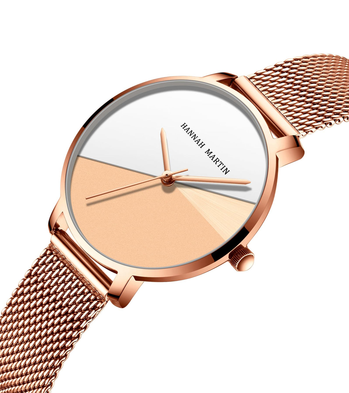 HANNAH MARTIN Watches for Women Analog Women's Watch with Stainless Steel Expansion Band Minimalist Slim Dial 30M Waterproof Ladies Dress Wristwatch for Casual Daily Business