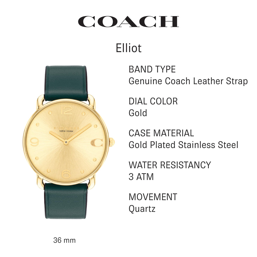 Coach Elliot Women's Watch | Sleek and Minimalist in Design | Timeless Style for Any Occasion | Gifts for Her | Water-Resistant | 36 mm
