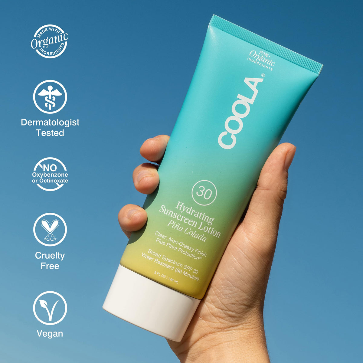 COOLA Organic Sunscreen SPF 30 Sunblock Body Lotion, Dermatologist Tested Skin Care For Daily Protection, Vegan And Gluten Free, 5 Fl Oz