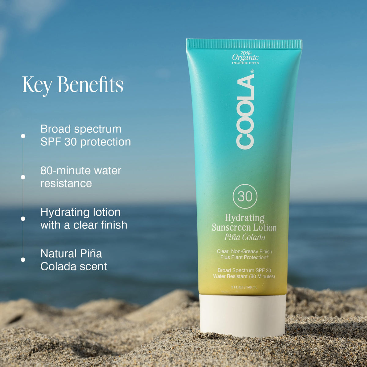 COOLA Organic Sunscreen SPF 30 Sunblock Body Lotion, Dermatologist Tested Skin Care For Daily Protection, Vegan And Gluten Free, 5 Fl Oz