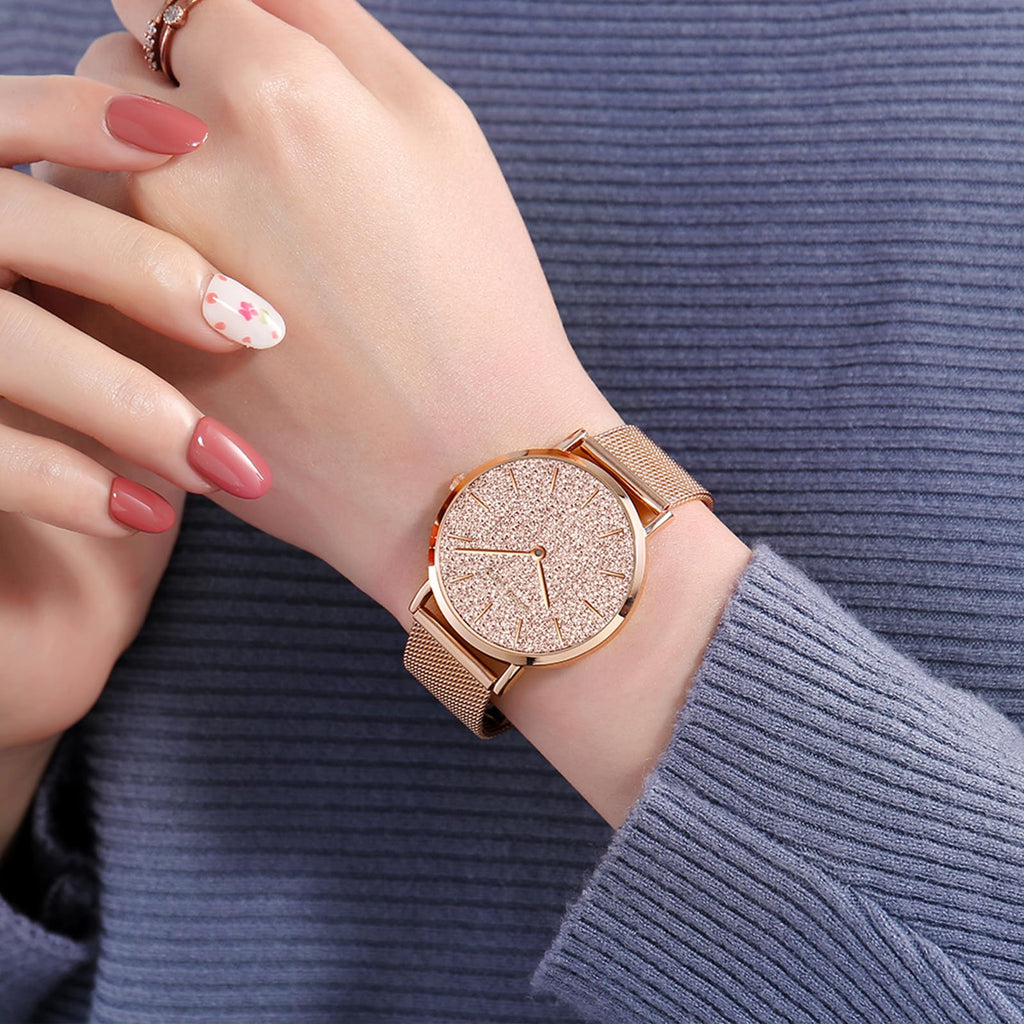 HANNAH MARTIN Watches for Women Analog Women's Watch with Stainless Steel Expansion Band Minimalist Slim Dial 30M Waterproof Ladies Dress Wristwatch for Casual Daily Business