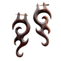 Bohemian Wooden Beach Earrings Tribal Boho Organic Statement Jewelry