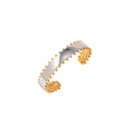 Bold Duo Cuff Bracelet 18k Gold Mixed Metal Non Tarnish Waterproof