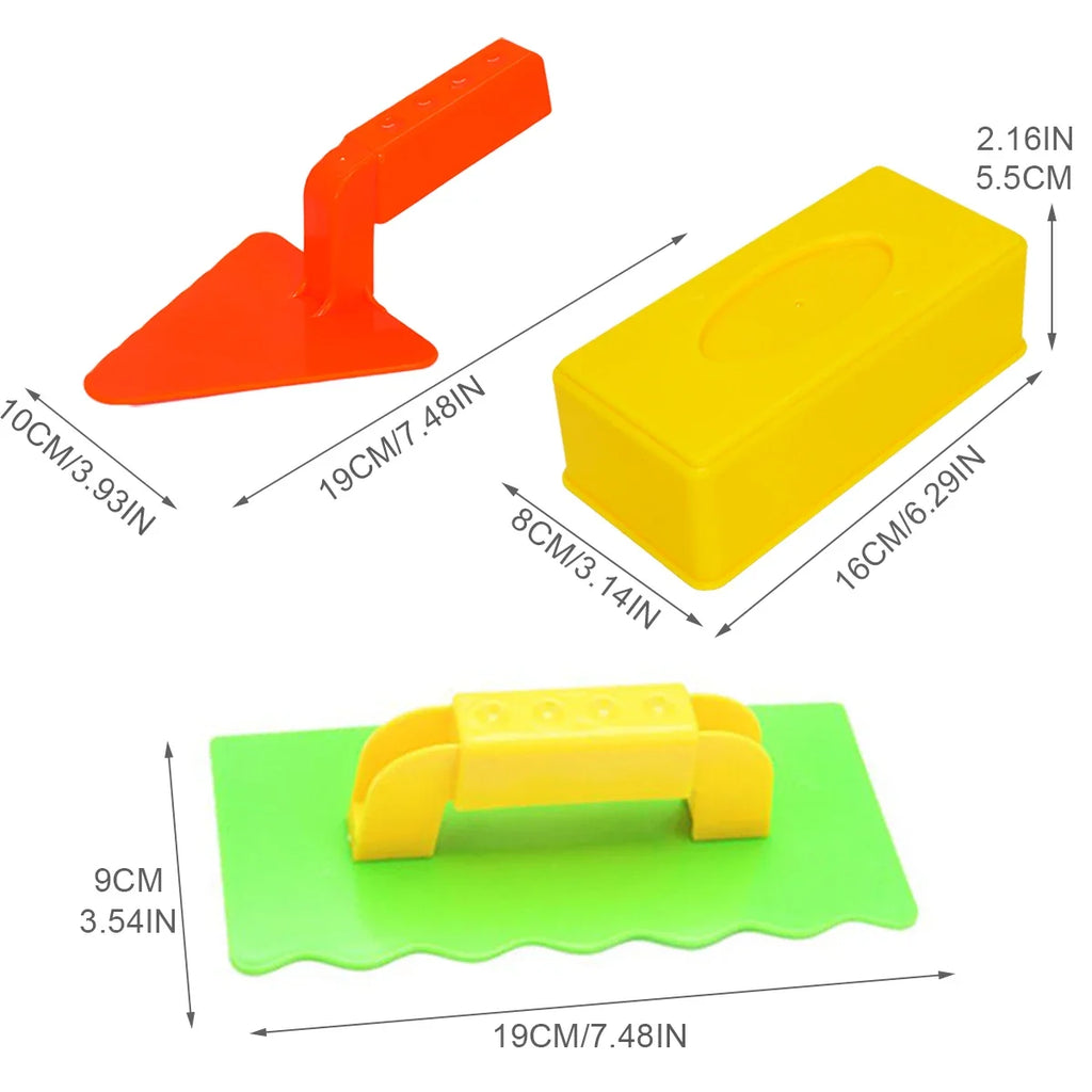 3Pcs Snow & Beach Sand Castle Brick Molds — Outdoor Build Toy For Kids