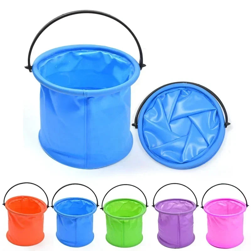 Folding Collapsible Beach Sand Play Bucket Toy for Outdoor Gardening and Pool Fun