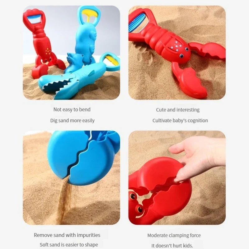 Baby Bath & Beach Toy Lobster Claw Grabber — Colorful Sand Play For Pools & Outdoors