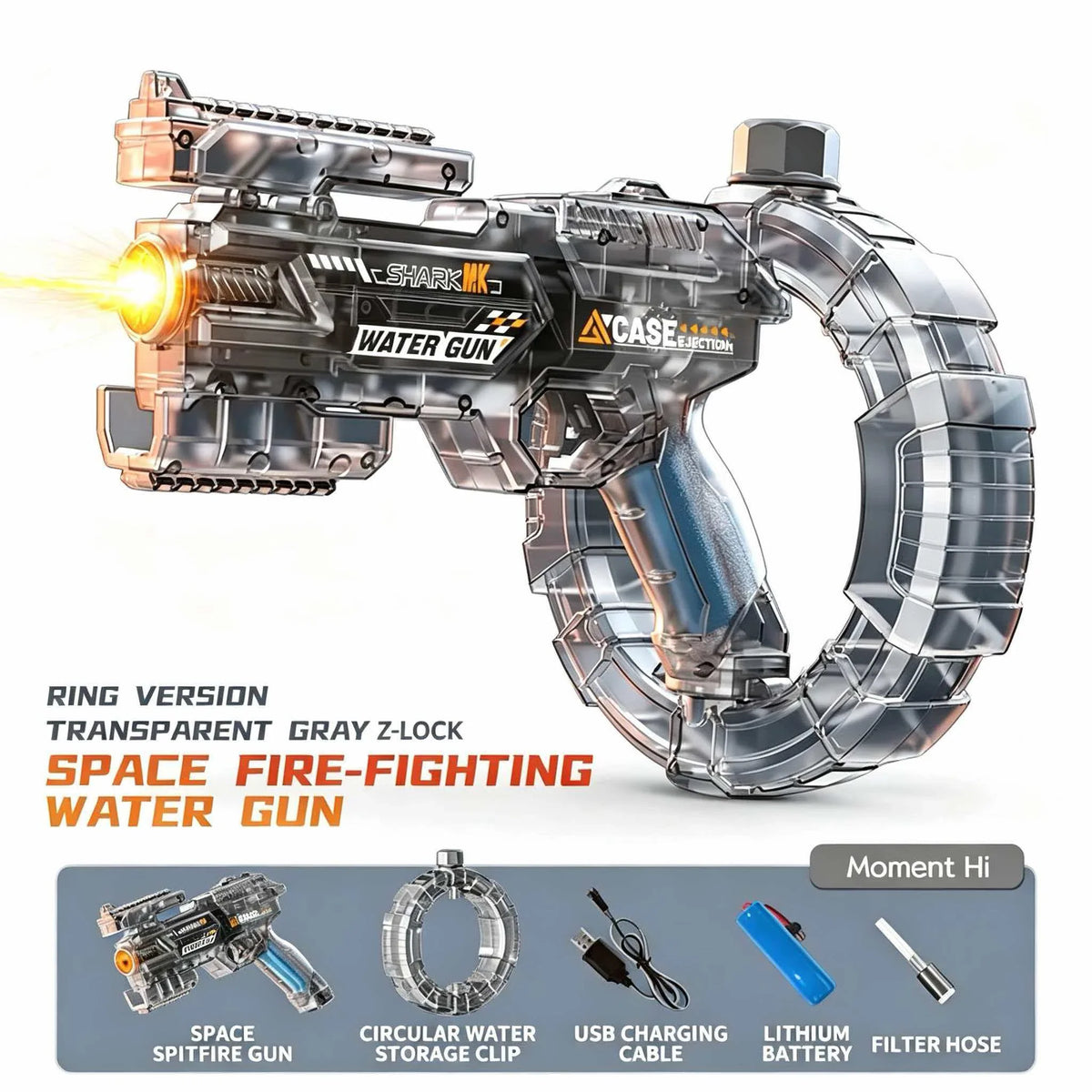 Electric Automatic Water Gun with Lights & Rechargeable Battery