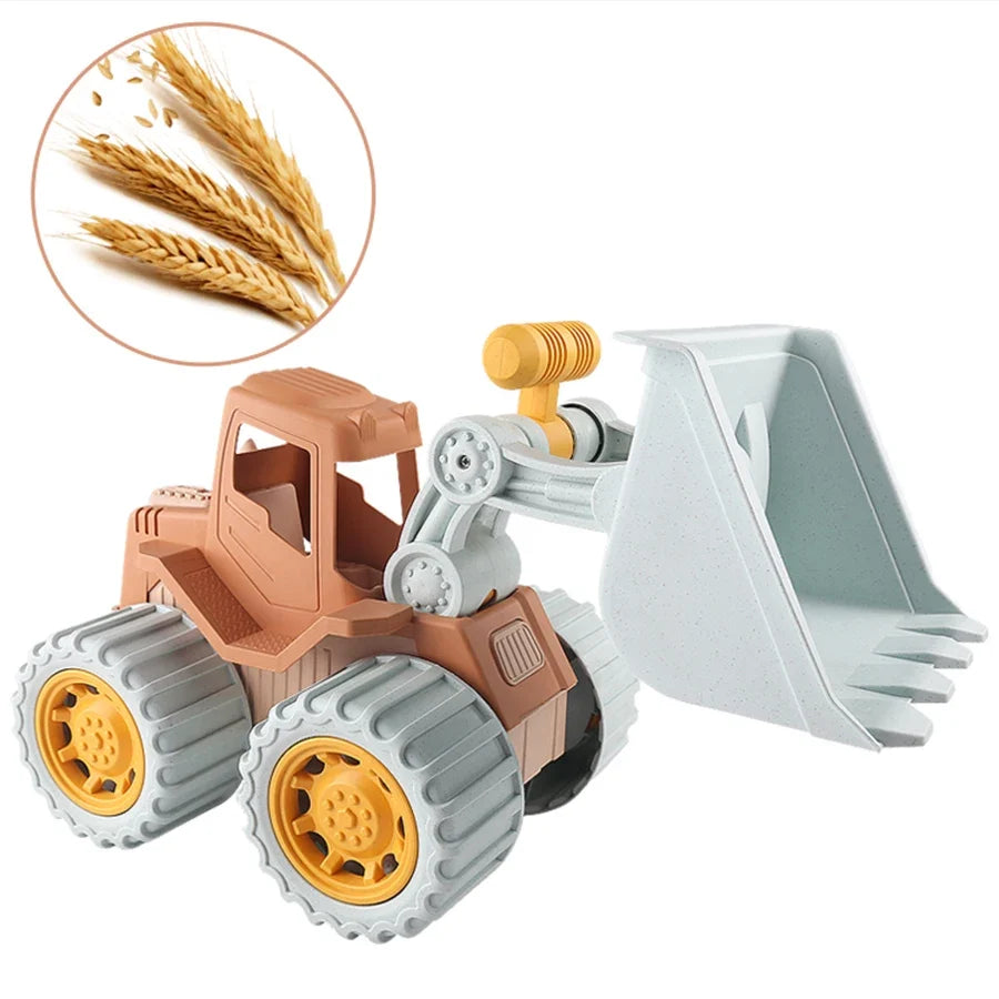 Children’s Straw Beach Bucket Toy Set with Sand Digging Tools for Outdoor Play and Watering