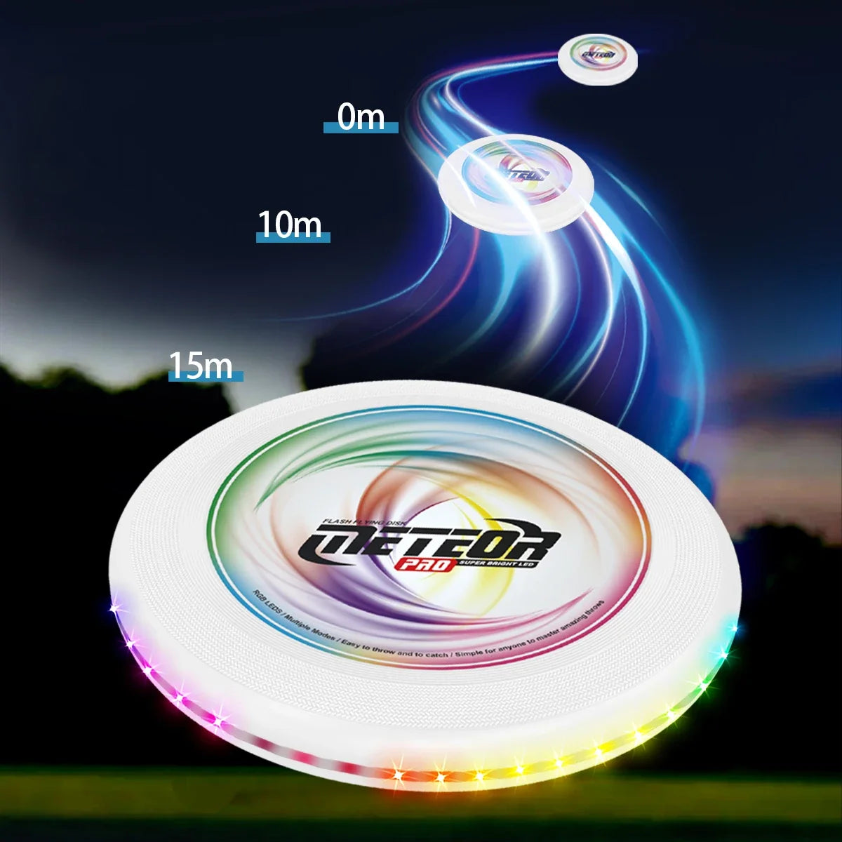 LED Flying Disc — Color-Changing Light-Up Frisbee for Night Play, Lightweight Outdoor Toy & Sport Disc for Kids & Adults