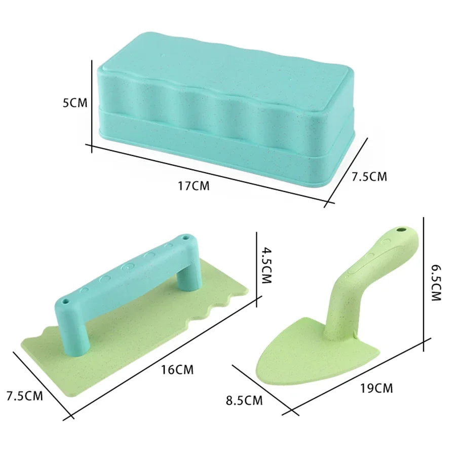 3Pcs Snow & Beach Sand Castle Brick Molds — Outdoor Build Toy For Kids