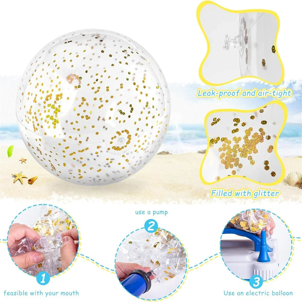 40cm Inflatable Jumbo Beach Ball Colorful Pool Toy for Swimming and Summer Parties