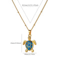 Colored Turtle Pendant Necklace for Women Summer Beach Female Charm Necklace Beads Chain Cute Stainless Steel Jewelry collar