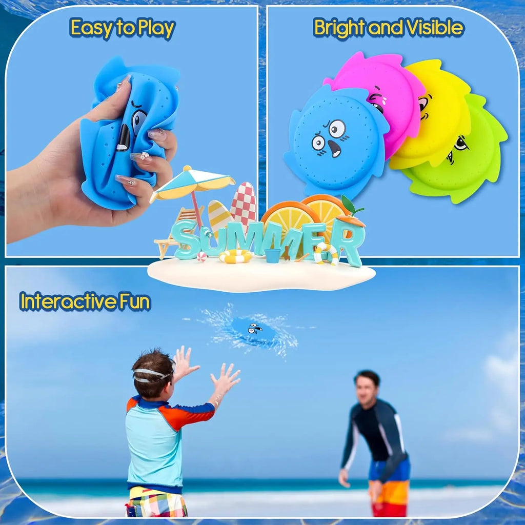 Water Flying Disc Toys – Silicone Pool & Beach Frisbees for Kids (Ages 4-8) | Family Outdoor Water Play