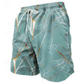 Men's Hawaiian Swim Trunks 3D Leaf Print Beach Shorts Quick Dry Outdoor Leisure Sports Shorts Swimwear Fashion Men's Shorts