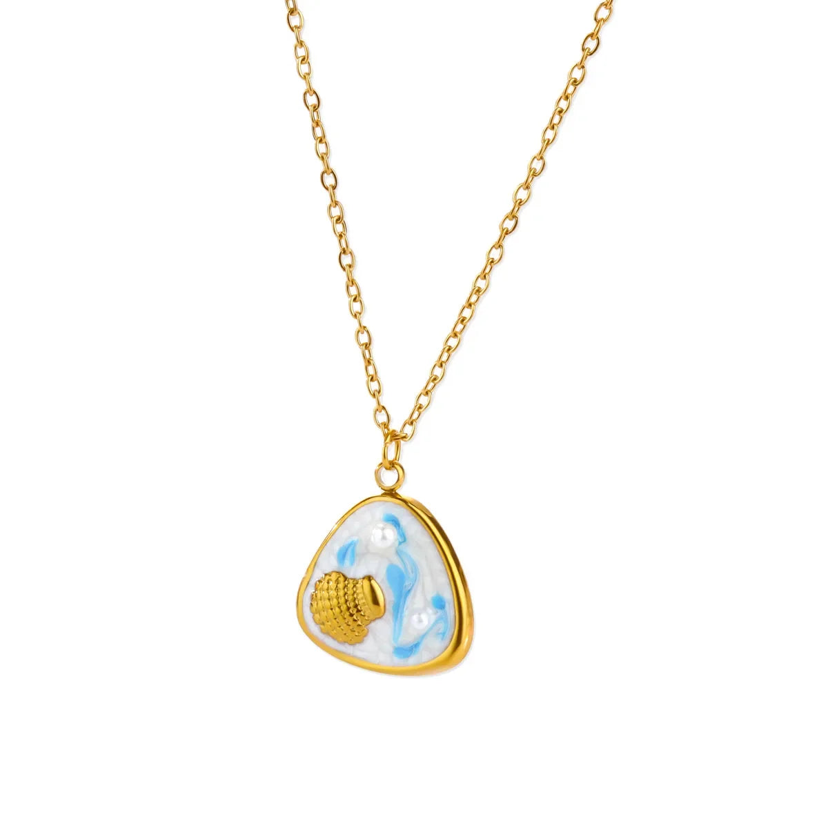 Starfish Shell Conch Pendant Necklaces For Women Gold Color Stainless Steel Chain Choker Trendy Summer Beach Party Jewelry Gift