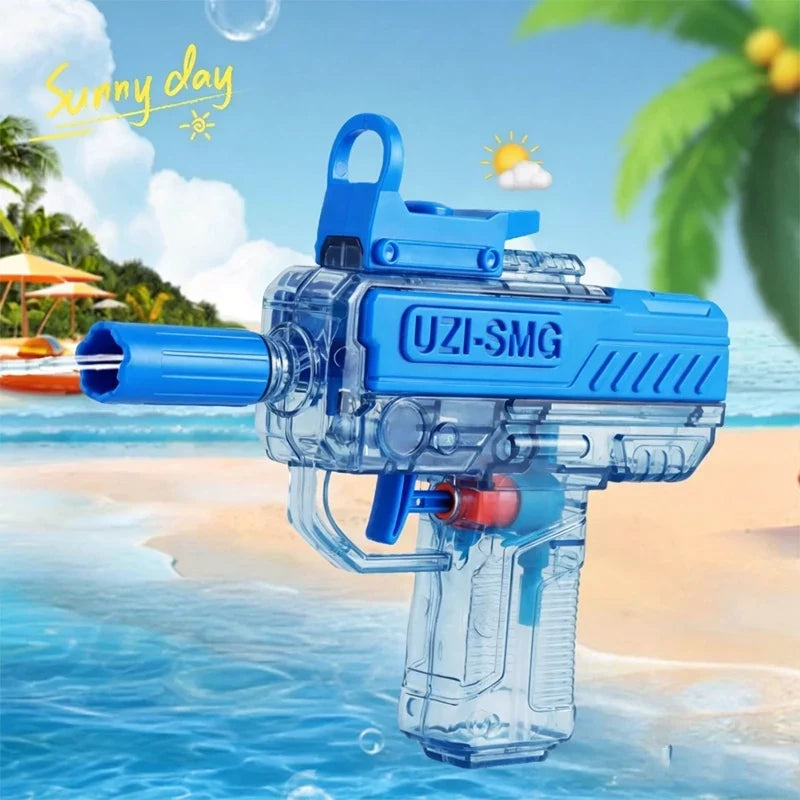 Water Gun Transparent Manual Squirt Gun Mini Water Blaster Summer Outdoor Pool Beach Party Toy for Kids Adults Birthday Gift