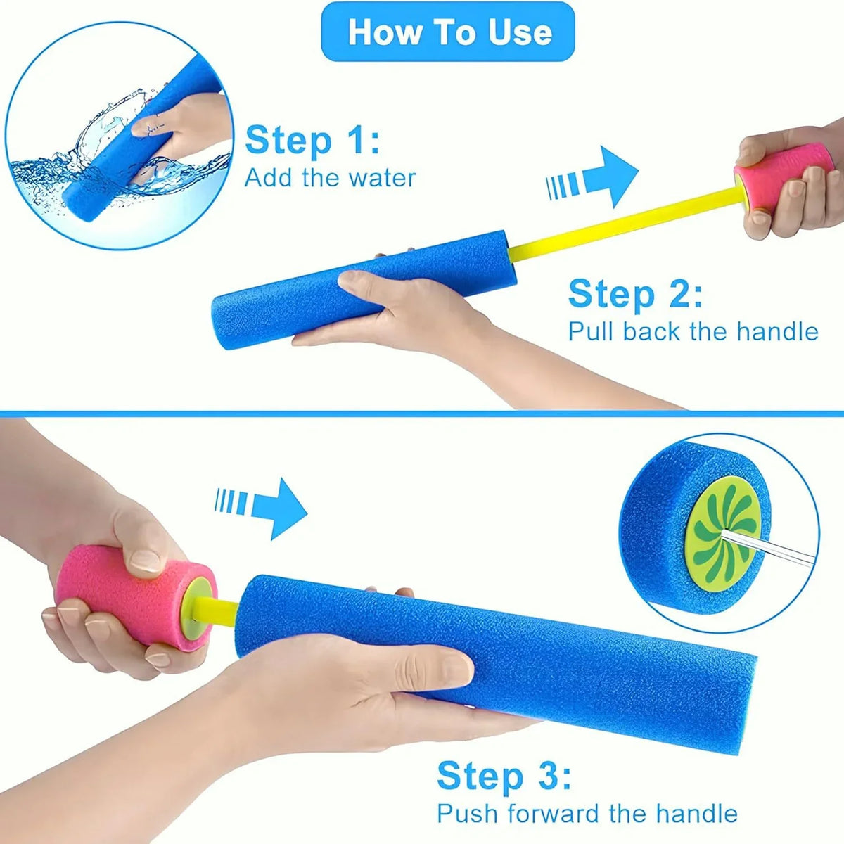 Children’s Pull-Out Foam Water Gun – Outdoor Multiplayer Summer Beach Toy (Color Random)