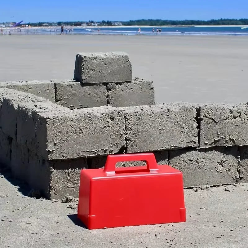 Kids Sandbox Mold Set With Shovel & Castle Brick Walls — Outdoor Beach Sand Play Toy