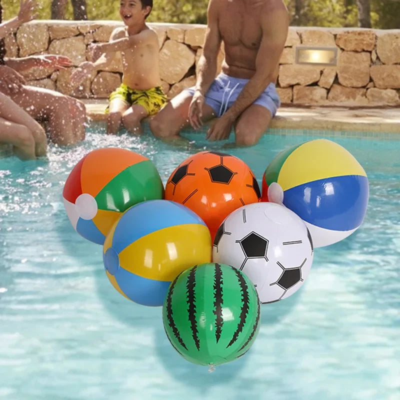 6-Style Kids Inflatable Beach Ball Water Toys for Swimming Pool and Outdoor Summer Fun