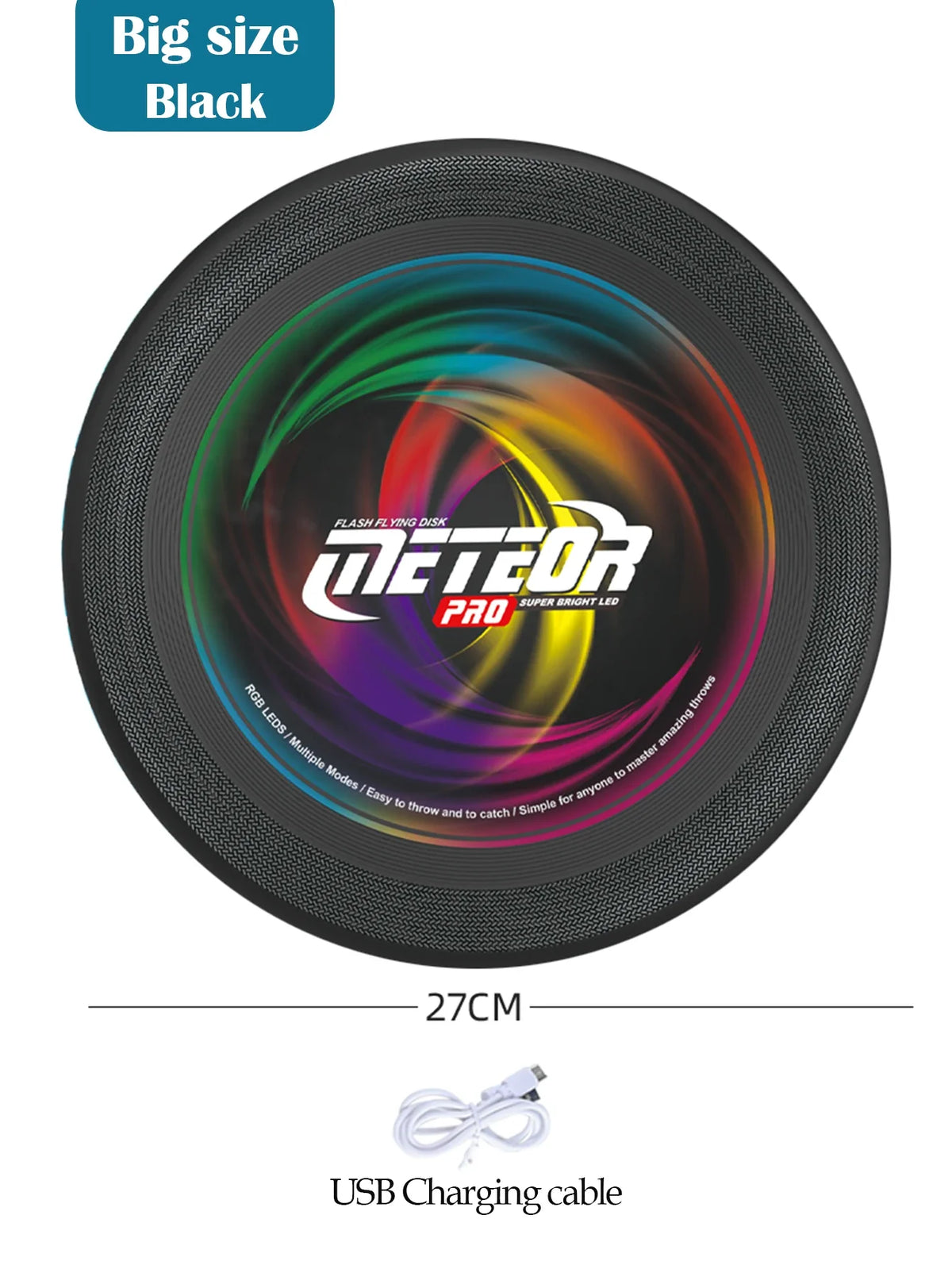LED Flying Disc — Color-Changing Light-Up Frisbee for Night Play, Lightweight Outdoor Toy & Sport Disc for Kids & Adults