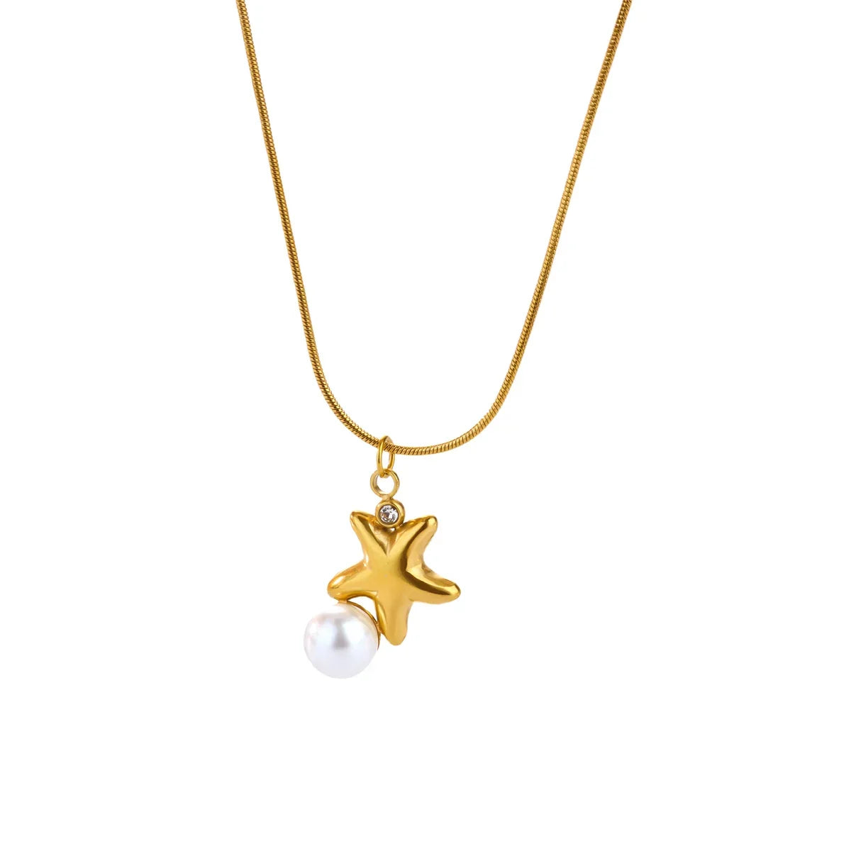 Starfish Shell Conch Pendant Necklaces For Women Gold Color Stainless Steel Chain Choker Trendy Summer Beach Party Jewelry Gift