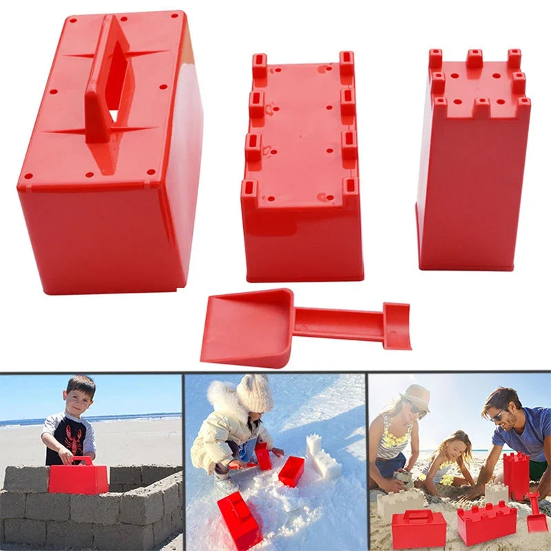 Children’s Beach Toy Castle Wall Molds — Sand Brick Set For Outdoor Seaside Play
