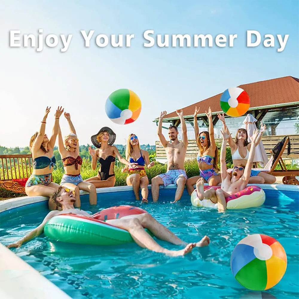 40cm Inflatable Jumbo Beach Ball Colorful Pool Toy for Swimming and Summer Parties