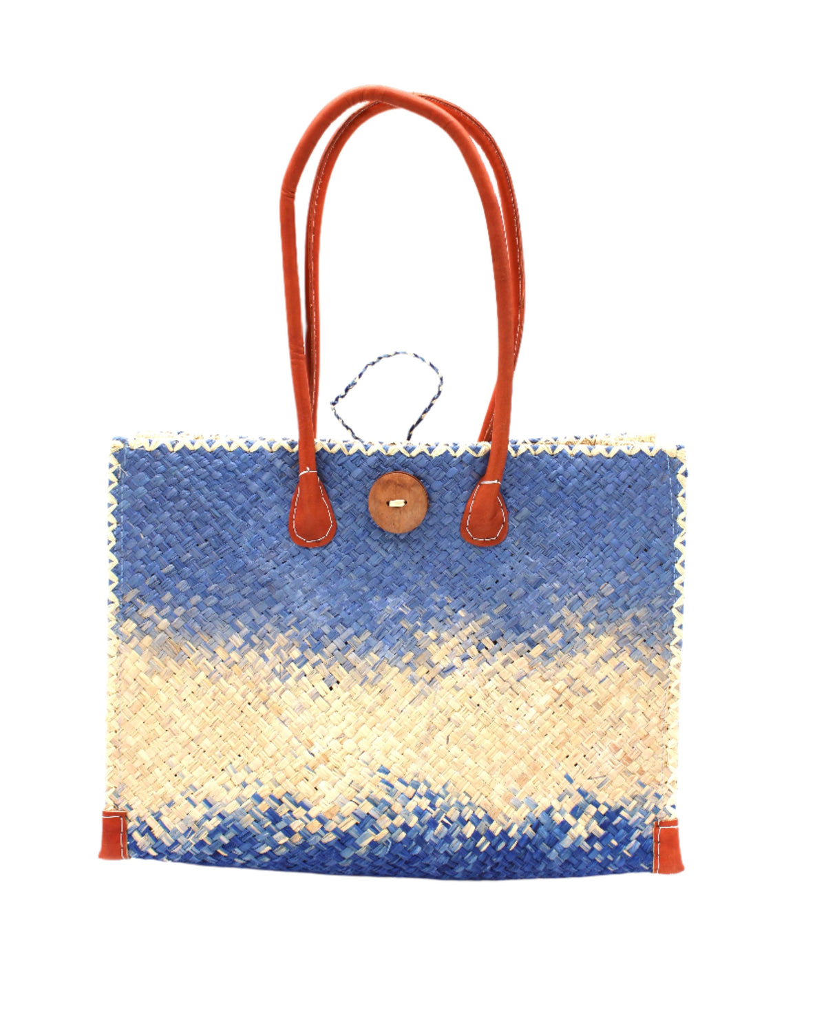 Zafran Holden Ombre Woven Raffia Straw Beach Bag - 3 Sizes