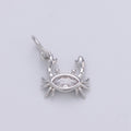 Crab 24K Gold Filled Tiny Charms, Gold Filled Crabby Charm, Gold Beach Charm, Silver Crab charm CZ Under the sea Jewelry Inspired | D-553 D-554