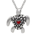 Heart Shell Turtle Necklace For Women Silver Pendant