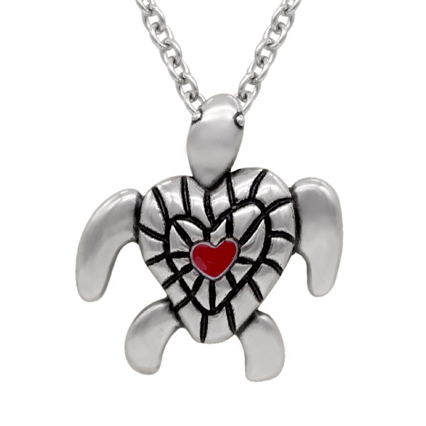 Heart Shell Turtle Necklace For Women Silver Pendant