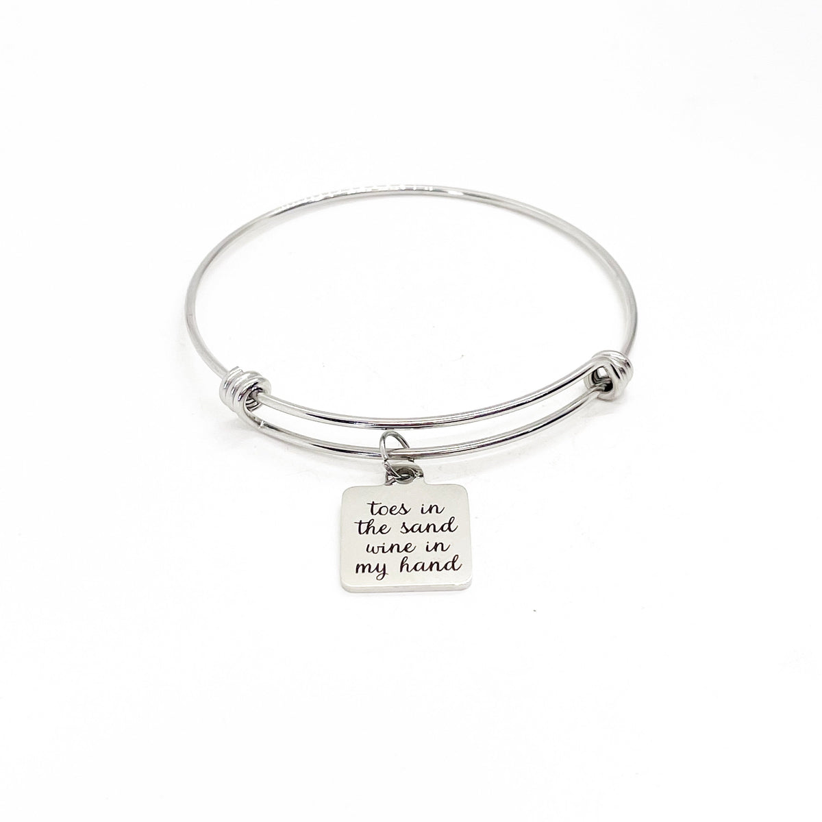 Relaxation Gift, Toes In The Sand Wine In My Hand Bracelet, Gift For Her, Wife Gift, Vacation Jewelry, Beach Jewelry, Beach Lover Gift