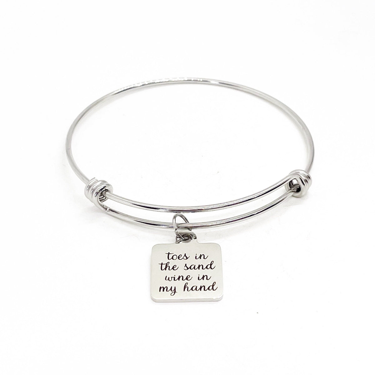 Relaxation Gift, Toes In The Sand Wine In My Hand Bracelet, Gift For Her, Wife Gift, Vacation Jewelry, Beach Jewelry, Beach Lover Gift
