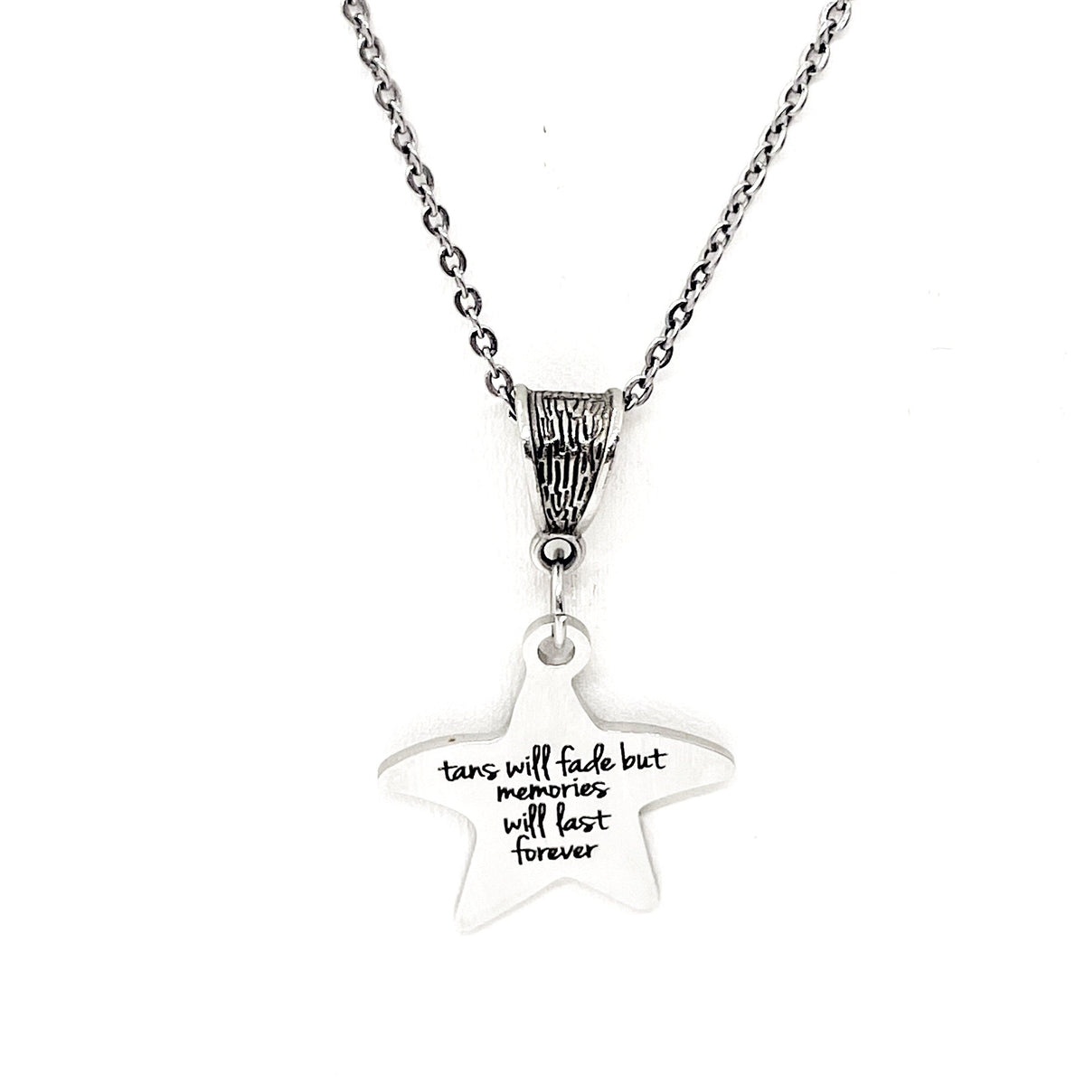 Beach Trip Gift, Tans Will Fade But Memories Will Last Forever Necklace, Beach Jewelry, End Of Summer Gift, Girls Weekend Gift, Wife Gift