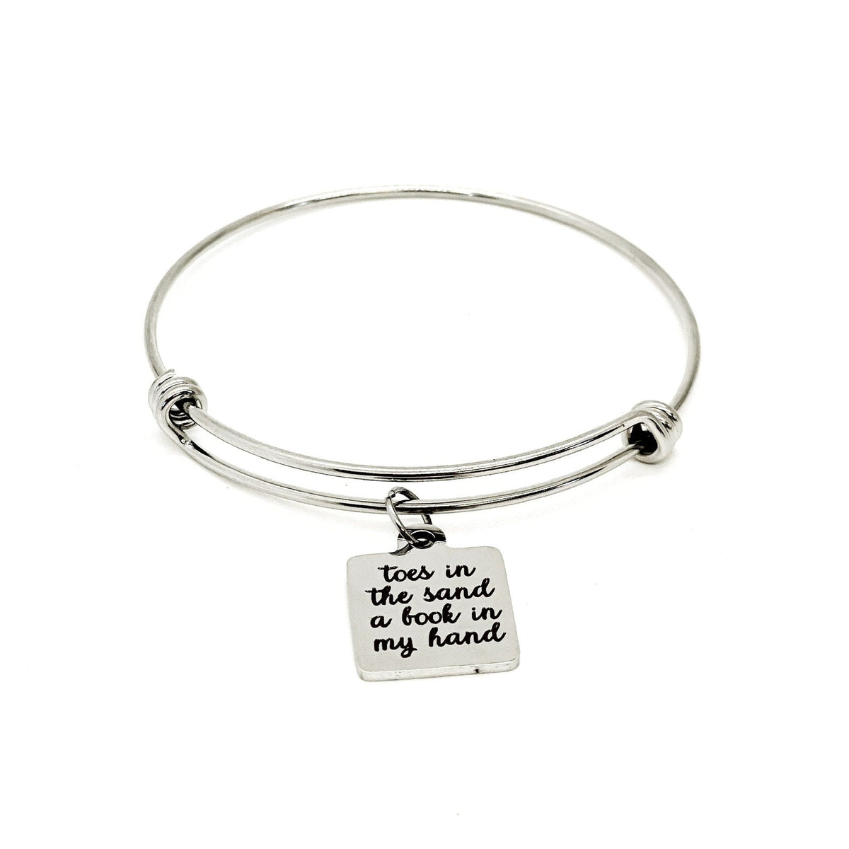 Beach Jewelry, Toes In The Sand Book In My Hand Charm Bracelet, Girls Trips Gifts, Weekend Getaway Gifts, Wife Gifts, Daughter Gifts