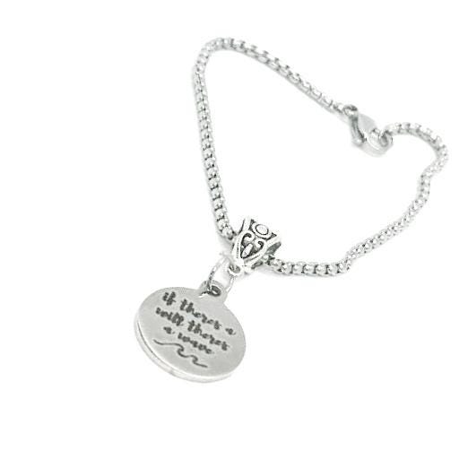 If There's A Will There's A Wave Charm Bracelet, Beach Lover, Gift For Her, Friend Gift, Beach Jewelry, Wife, Daughter, Mom, Surfer Jewelry