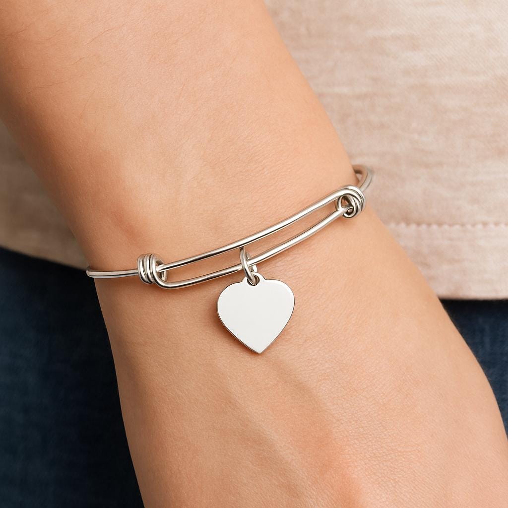 Mama Mermaid Stainless Steel Bracelet Heart Charm Mermaid Jewelry Adjustable Bangle Ocean Theme Gift For Mom Beach Inspired Jewelry