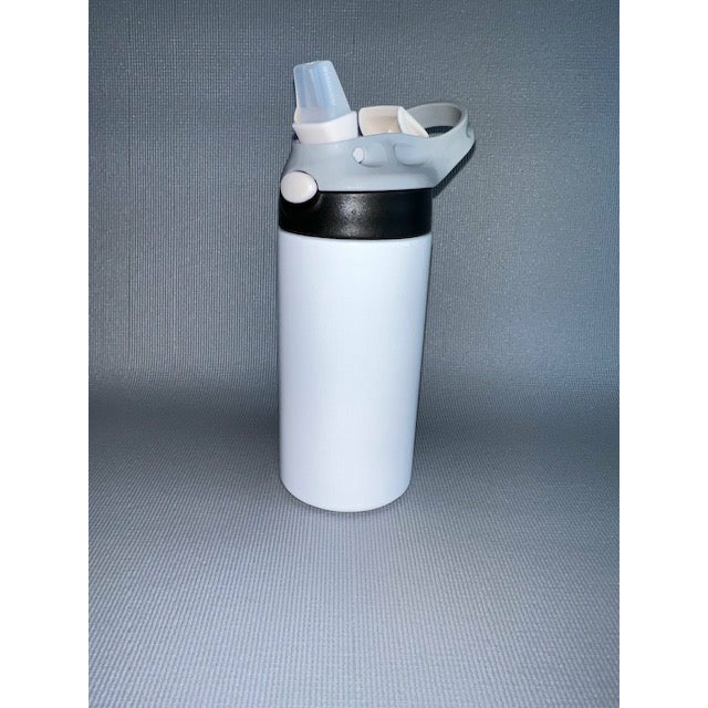12oz Blank Sublimation Sippy Cup White Straight Stainless Drinking Tumbler Sport Water Bottles with Handle