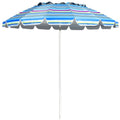 8FT Portable Beach Umbrella with Sand Anchor and Tilt Mechanism for Garden and Patio