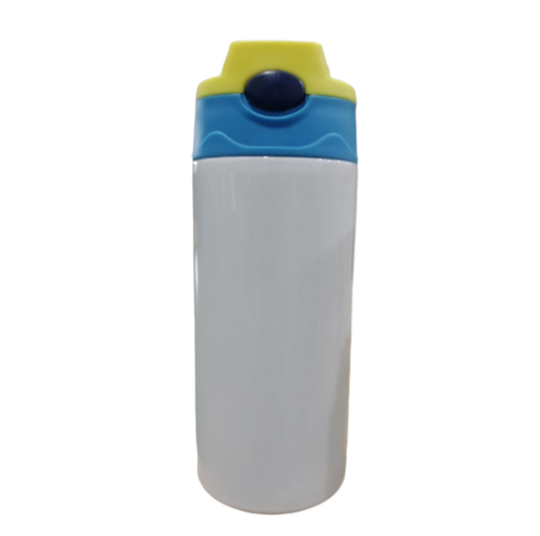 12oz Blank Sublimation Sippy Cup White Straight Stainless Drinking Tumbler Sport Water Bottles with Handle